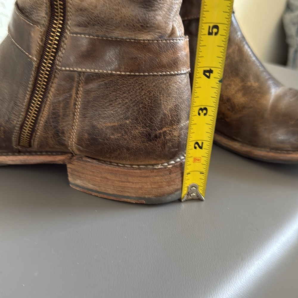 Bed Stu Distressed Tall Lace-Up Riding Boots in Distressed Brown - Picture 10 of 11